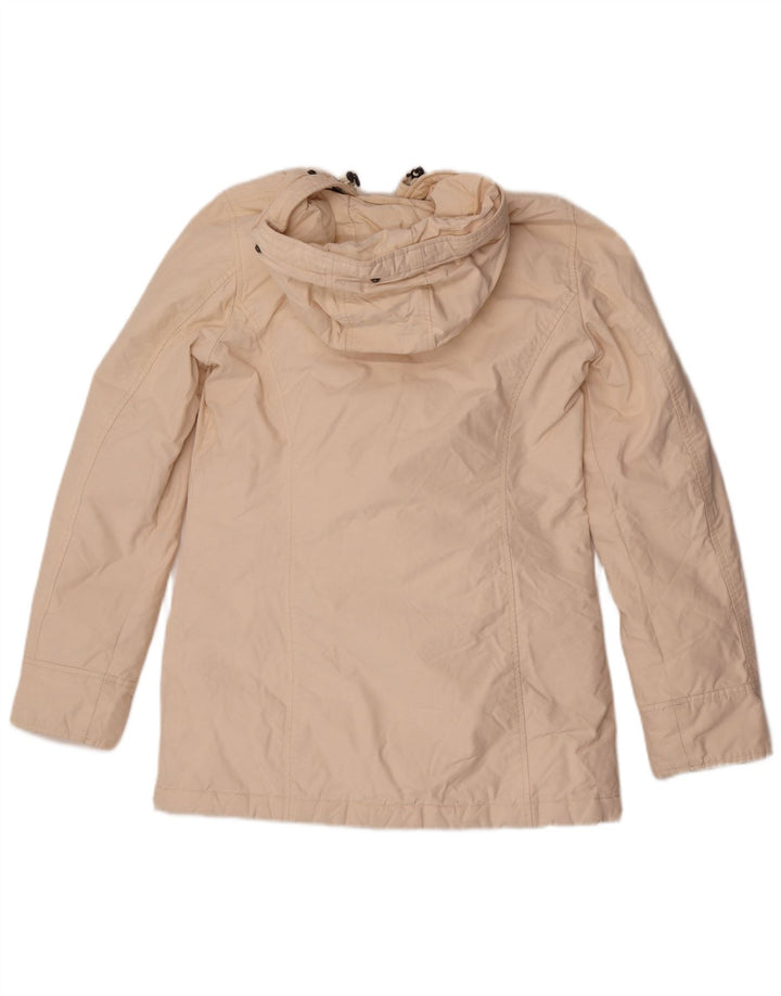 Casaco acolchoado com capuz feminino Woolrich UK 10 pequeno algodão branco