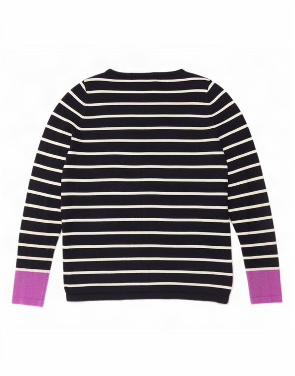 Suéter feminino Marks & Spencer com gola canoa Reino Unido 10 pequeno azul marinho