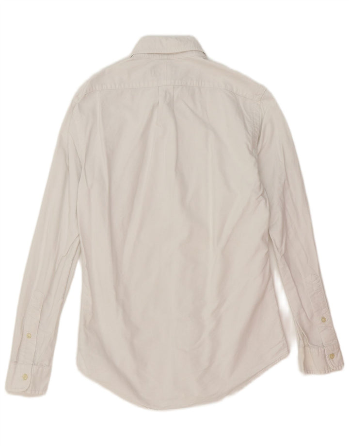 Ralph Lauren Camisa masculina slim fit pequena de algodão branco
