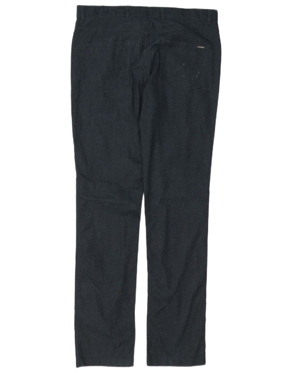 Calças Casuais Slim Masculinas Dkny W34 L34 Azul Marinho Algodão