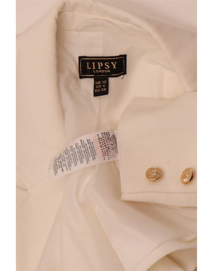 Jaqueta Blazer aberta feminina Lipsy UK 10 poliéster branco pequeno