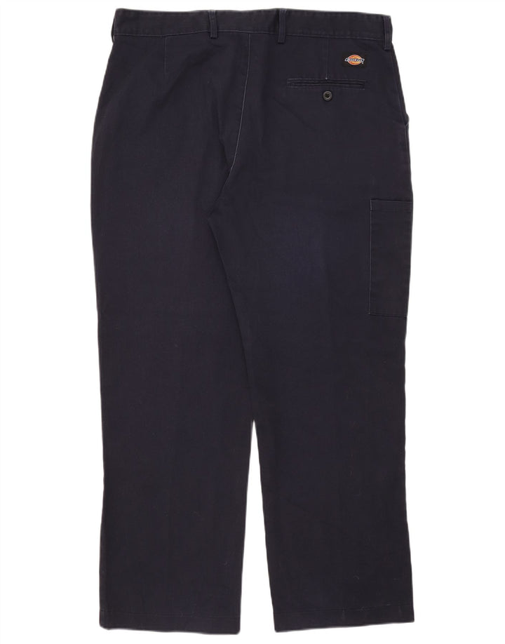 Calças cargo retas masculinas Dickies W38 L28 poliéster azul marinho