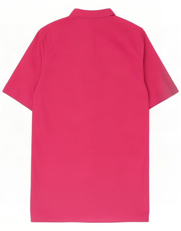 Camisa feminina de manga curta Benetton UK 14 grande algodão rosa