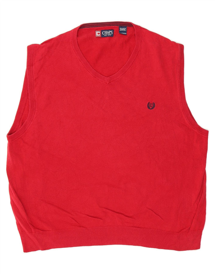 CHAPS Mens Vest Tank Top 2XL Red Cotton Vintage Chaps and Second-Hand Chaps from Messina Hembry 
