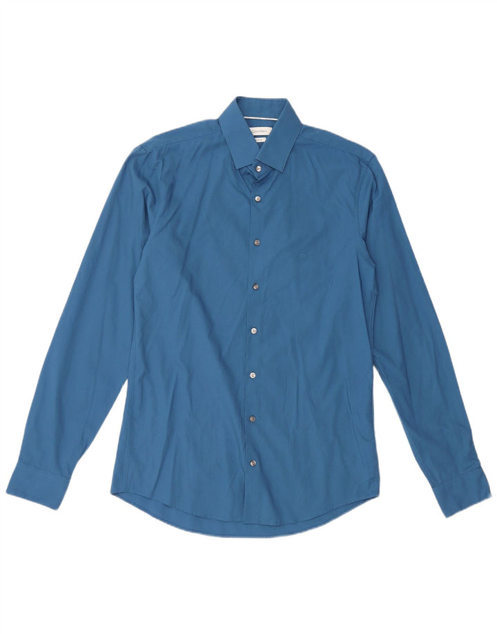 Camisa masculina CALVIN KLEIN Slim Fit tamanho 38 15 algodão azul médio