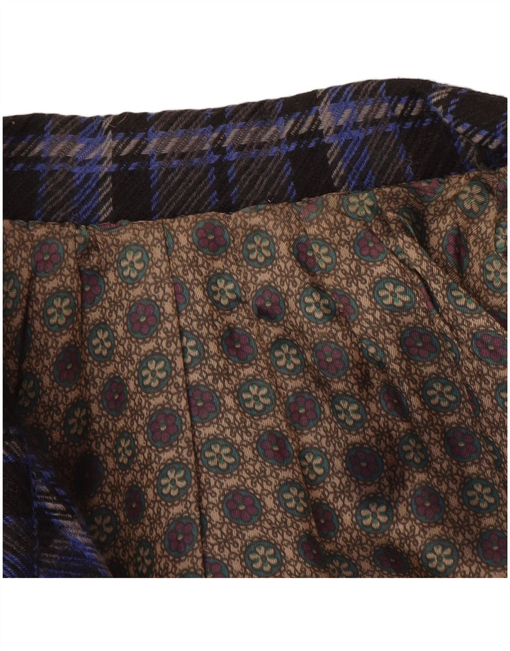 Jaqueta blazer feminina VINTAGE de grandes dimensões com 3 botões Reino Unido 18 XL azul xadrez