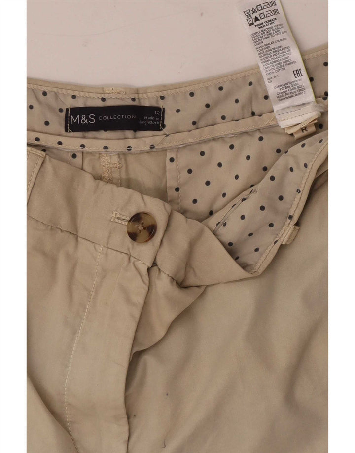 Shorts Chino Feminino Marks & Spencer Reino Unido 12 Médio W32 Algodão Bege