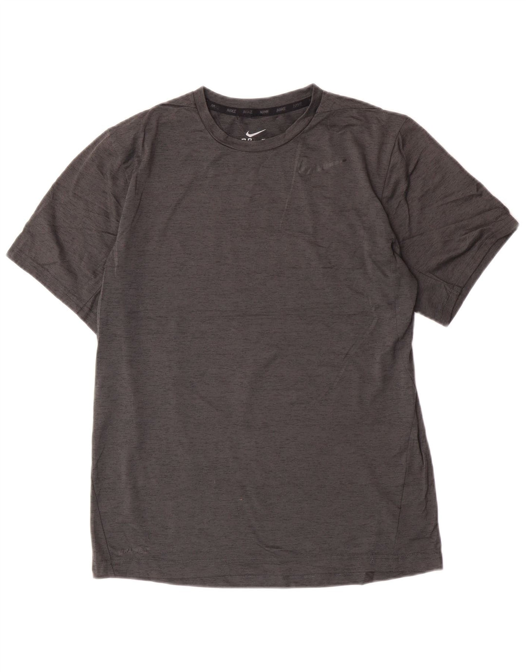 Camiseta masculina Nike Dri Fit Top pequena cinza manchada de poliéster