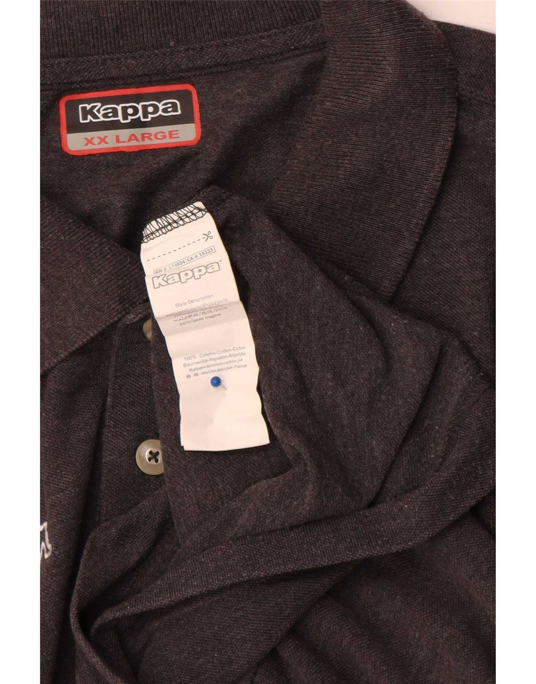 Camisa polo masculina Kappa 2XL algodão cinza