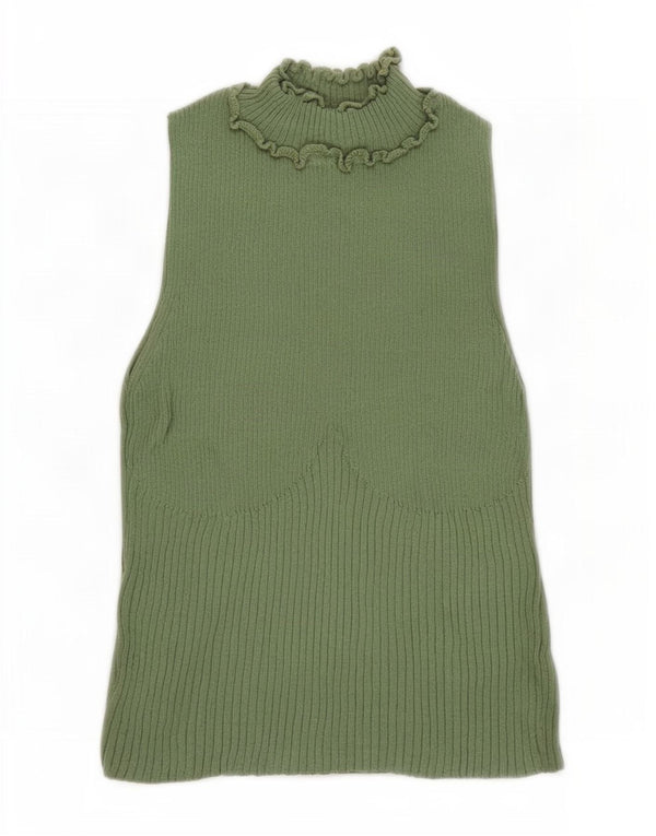 Topshop feminino crop top UK 8 pequeno verde