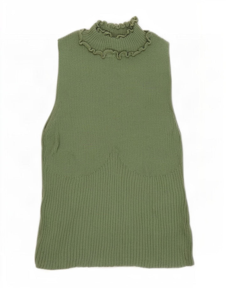Topshop feminino crop top UK 8 pequeno verde