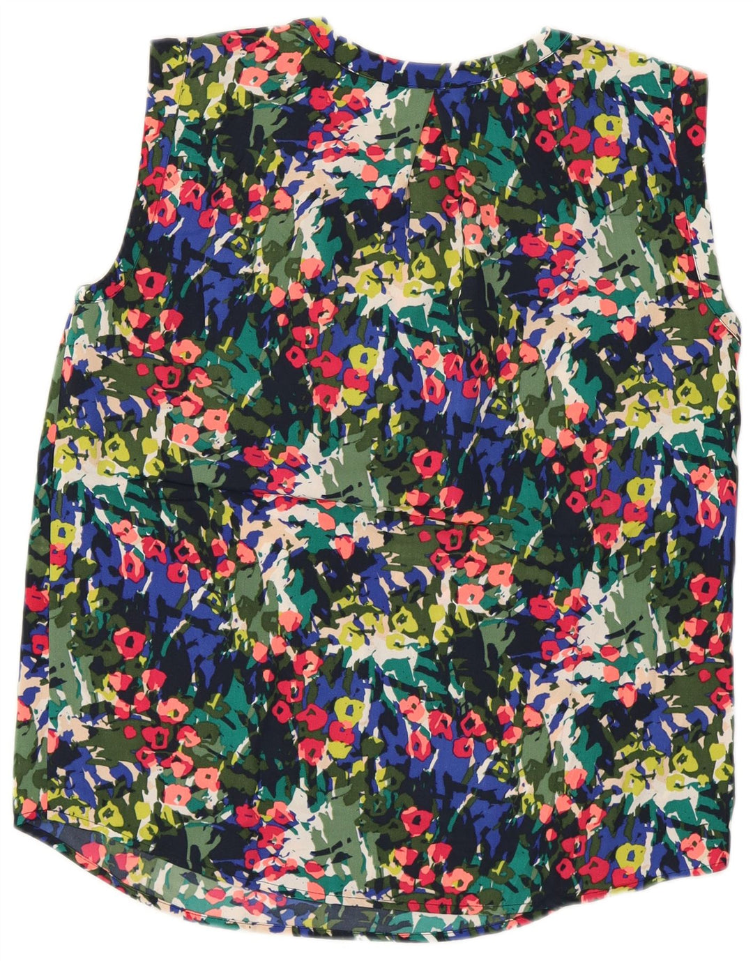 Blusa feminina J. CREW sem mangas US 4 pequena floral multicolorida