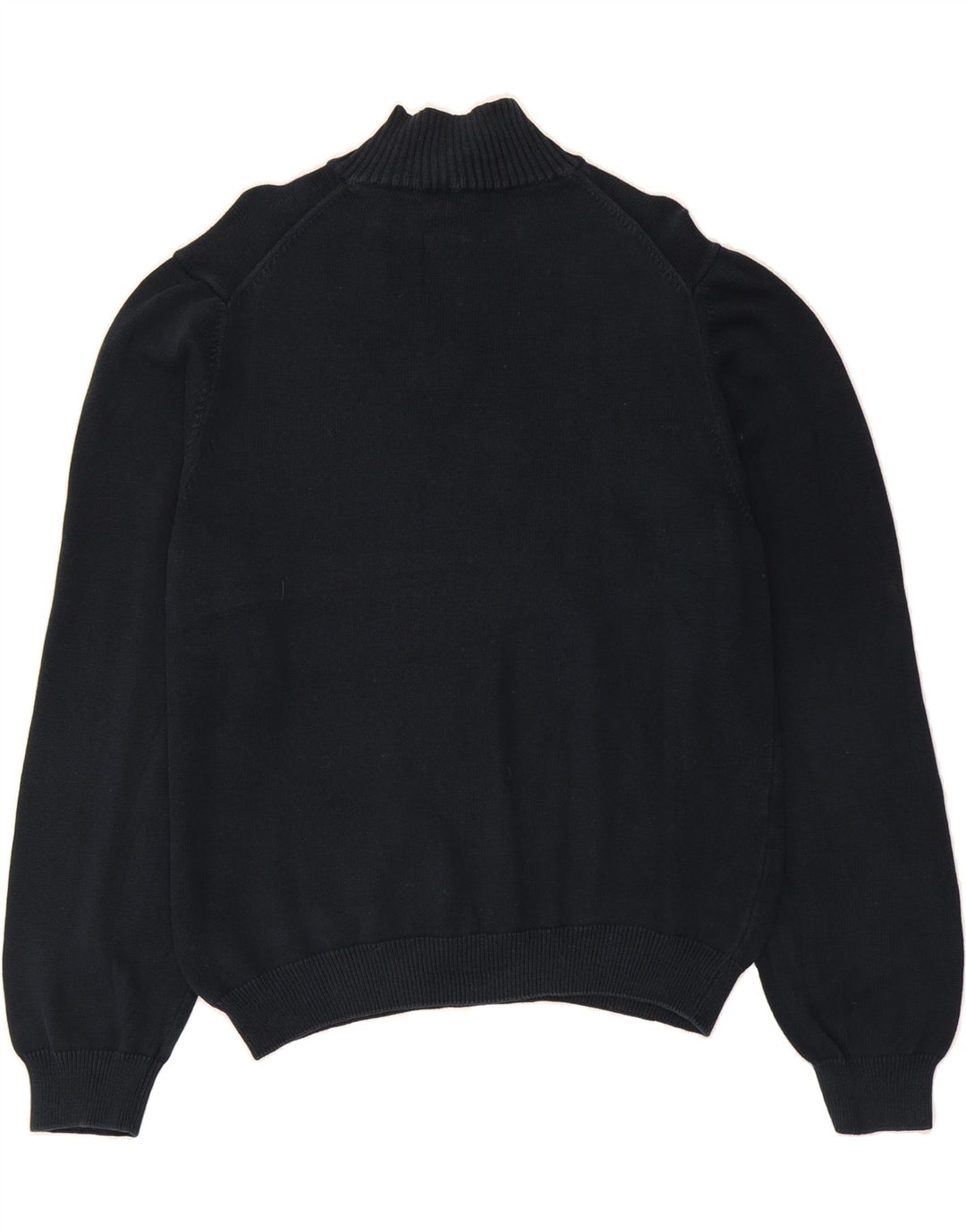 HENRY COTTONS Mens Zip Neck Jumper Sweater Large Navy Blue Cotton Classic Vintage Henry Cottons and Second-Hand Henry Cottons from Messina Hembry 