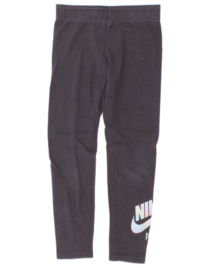 Leggings Nike Graphic para meninas 8-9 anos pequenas pretas