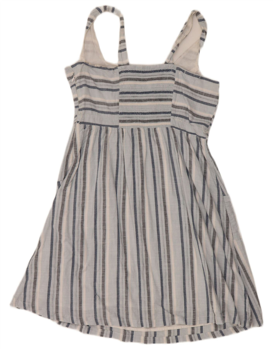Vestido de verão feminino Fat Face Reino Unido 14 grande algodão listrado azul