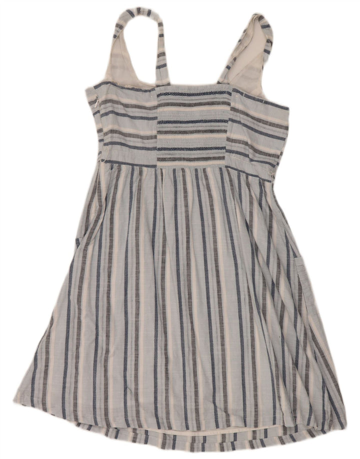 Vestido de verão feminino Fat Face Reino Unido 14 grande algodão listrado azul