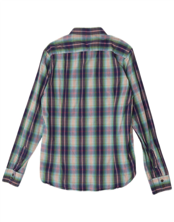 Camisa masculina Ted Baker tamanho 3 médio algodão xadrez multicolorido
