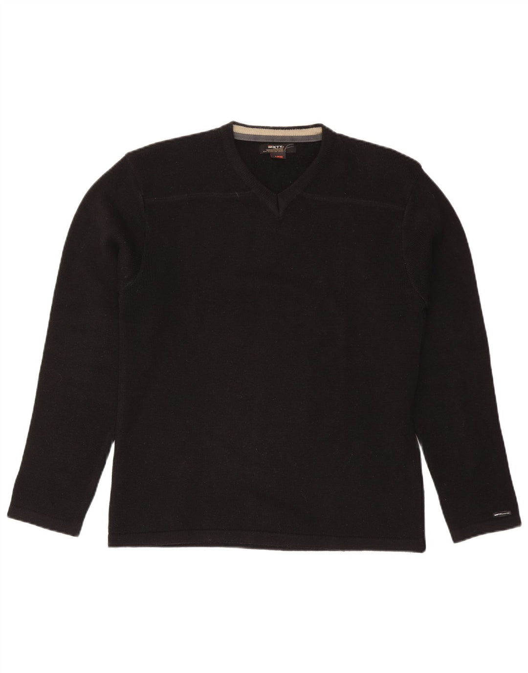 Suéter masculino Sixty com decote em V grande acrílico preto