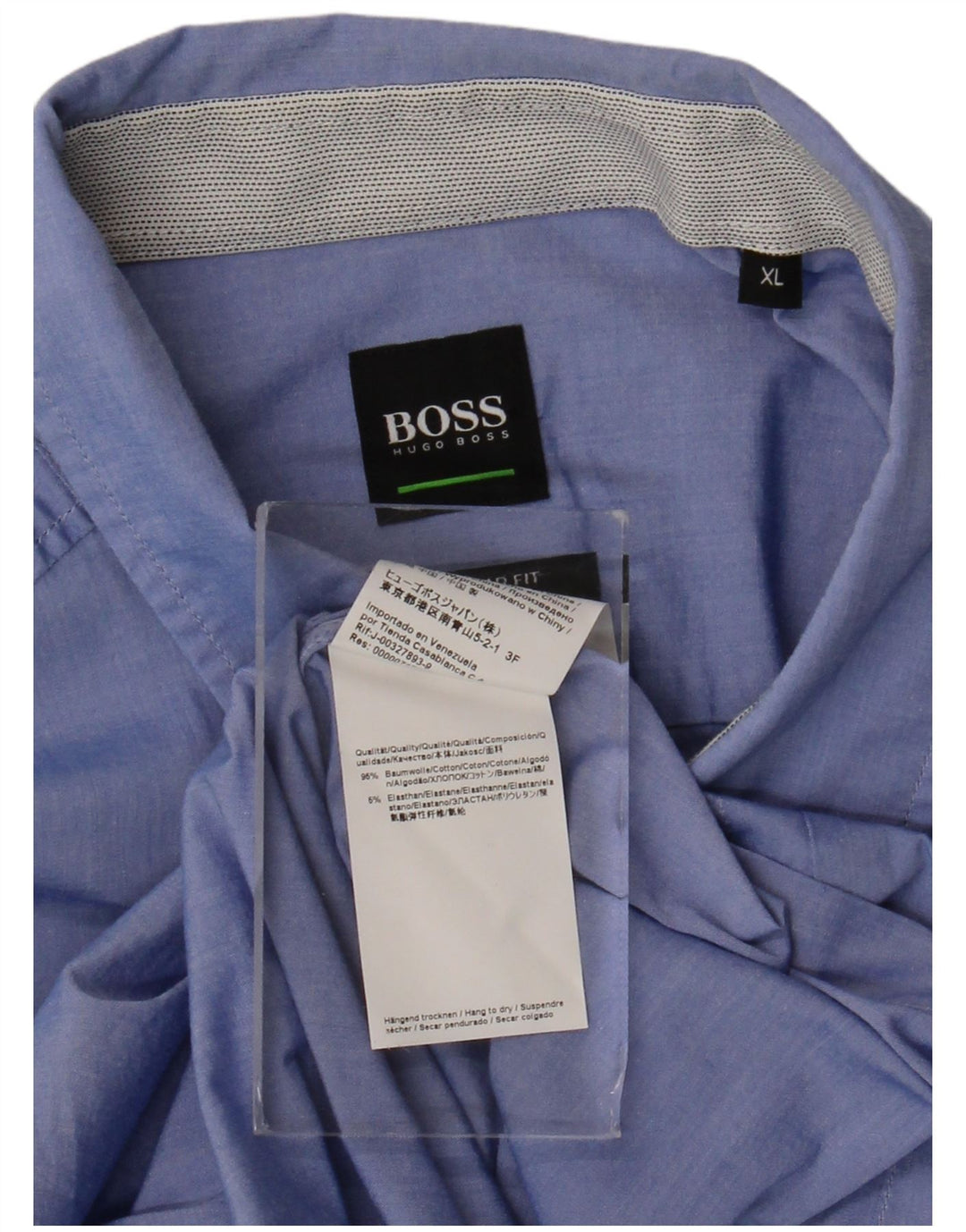 Camisa masculina Hugo Boss Regular Fit XL algodão azul