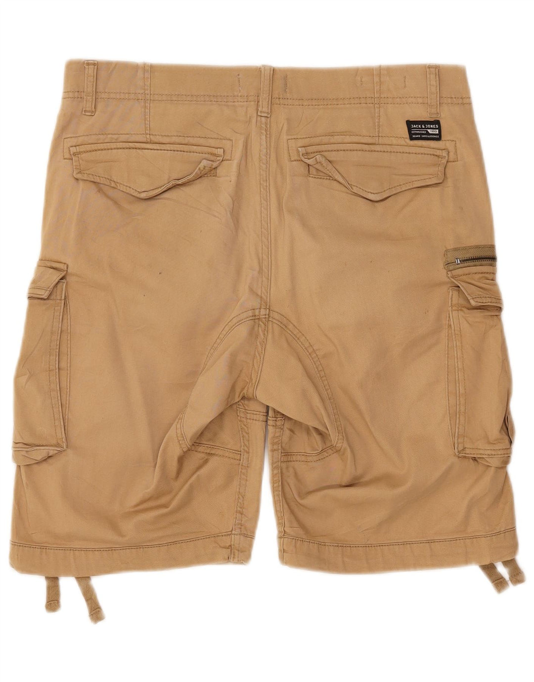 Shorts cargo masculino JACK & JONES pequeno W32 algodão bege