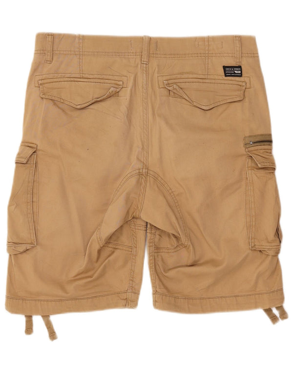 Shorts cargo masculino JACK & JONES pequeno W32 algodão bege