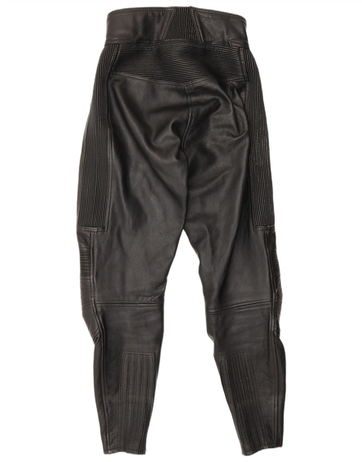 Calça feminina de couro BELSTAFF Moto Racer Reino Unido 14 médio W28 L29 preta