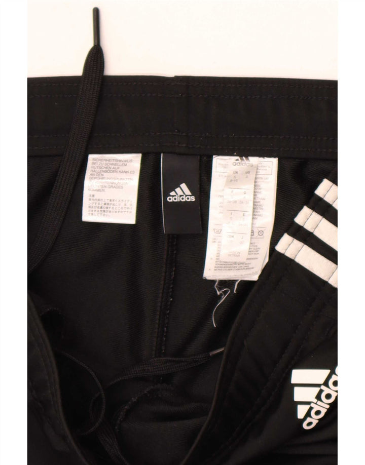 Calça de treino feminina Adidas UK 8/10 pequena poliéster preta