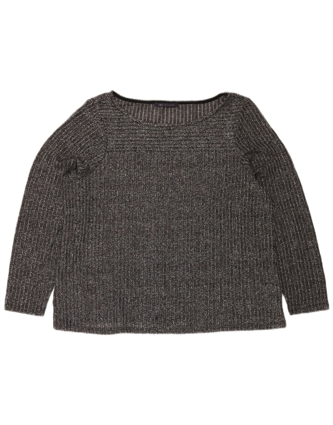 Blusa feminina MARKS & SPENCER UK 20 2XL poliéster manchado cinza