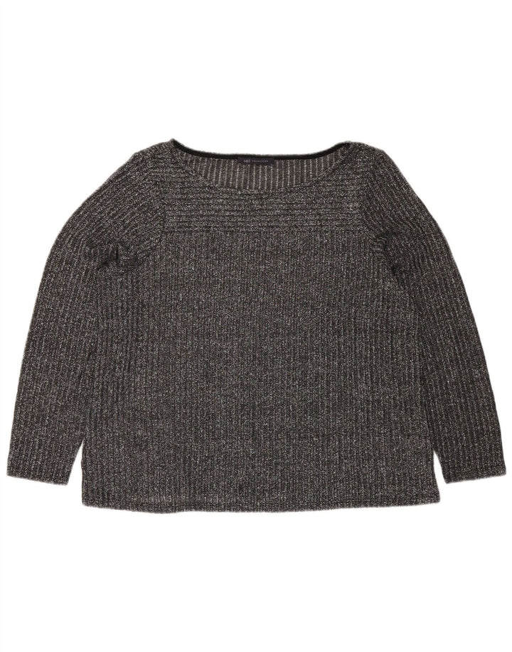 Blusa feminina MARKS & SPENCER UK 20 2XL poliéster manchado cinza