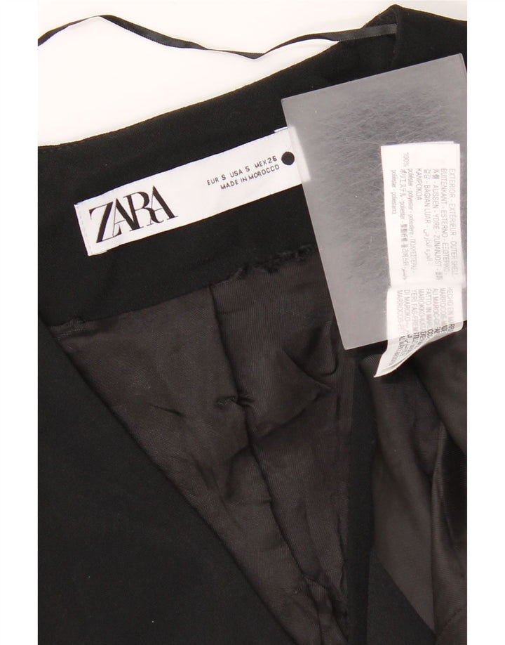 Colete feminino Zara Longline UK 10 pequeno poliéster preto