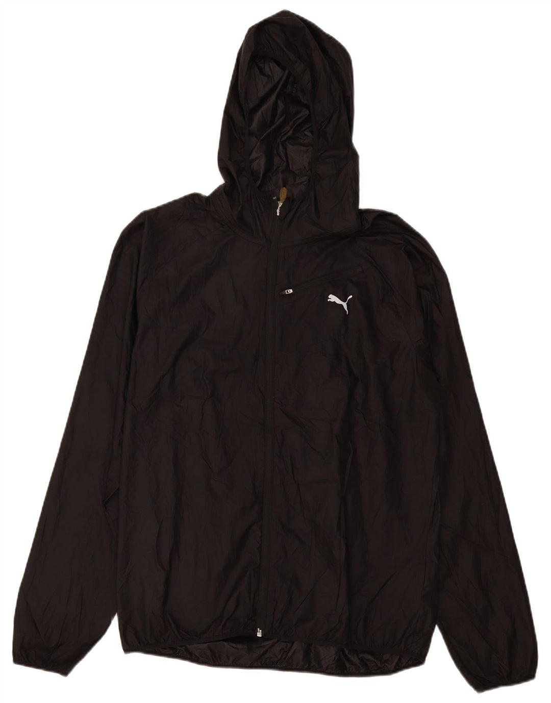 Jaqueta de chuva feminina com capuz Puma UK 16 grande poliéster preto