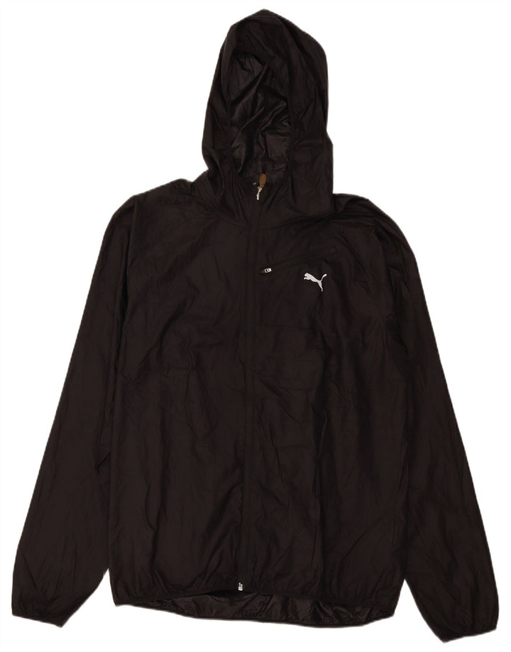 Jaqueta de chuva feminina com capuz Puma UK 16 grande poliéster preto