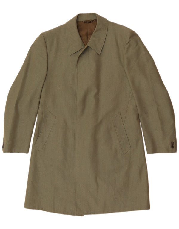 Sobretudo masculino vintage UK 36 pequeno verde Terital clássico
