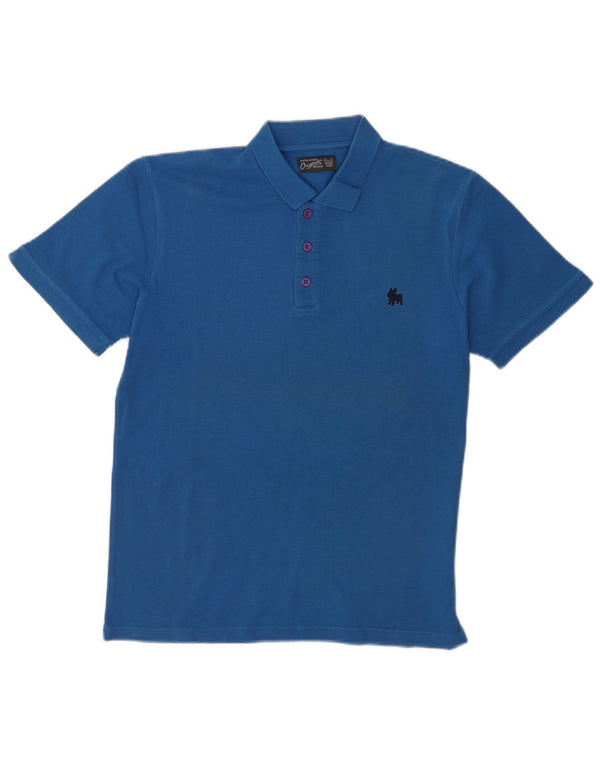 Camisa polo masculina Jack & Jones de algodão azul médio
