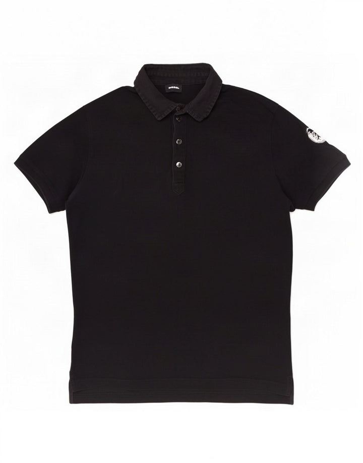 Camisa polo masculina Diesel médio algodão preto