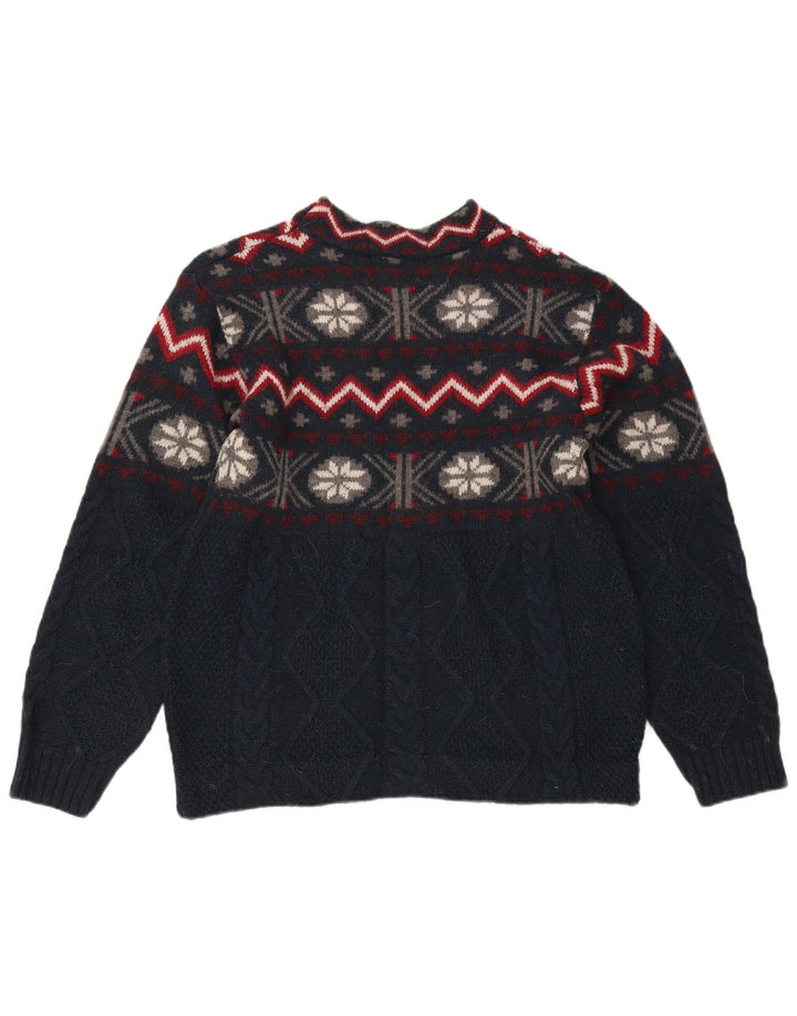 Suéter masculino Invicta com gola redonda, médio azul marinho Fair Isle