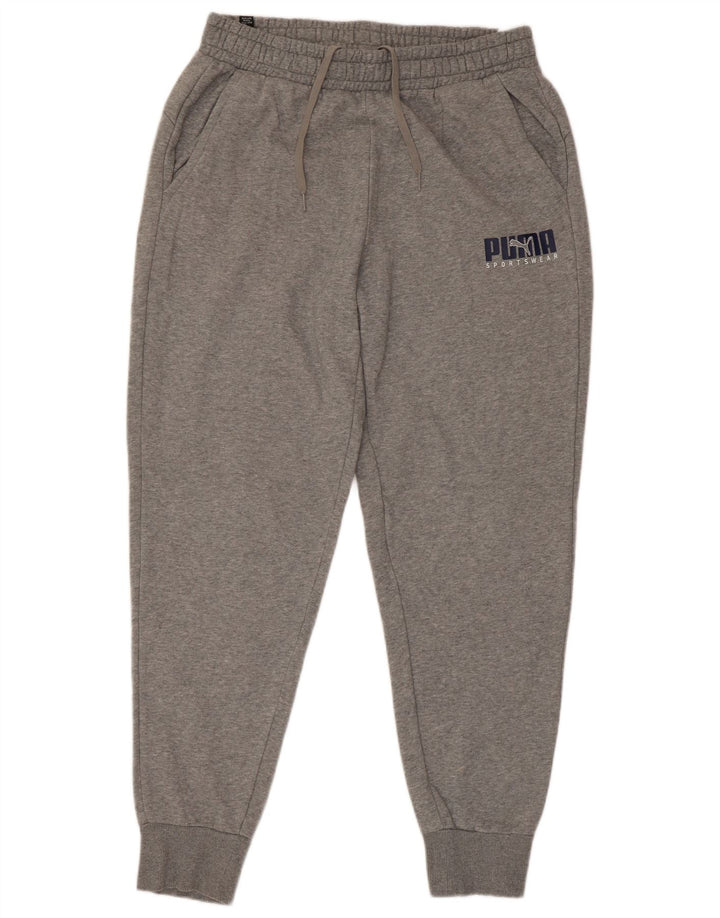 Calça esportiva masculina Puma Graphic Joggers grande algodão cinza