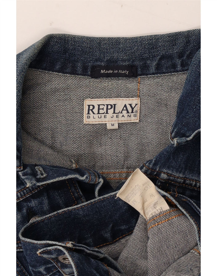 Jaqueta jeans feminina Replay UK 12 algodão azul médio