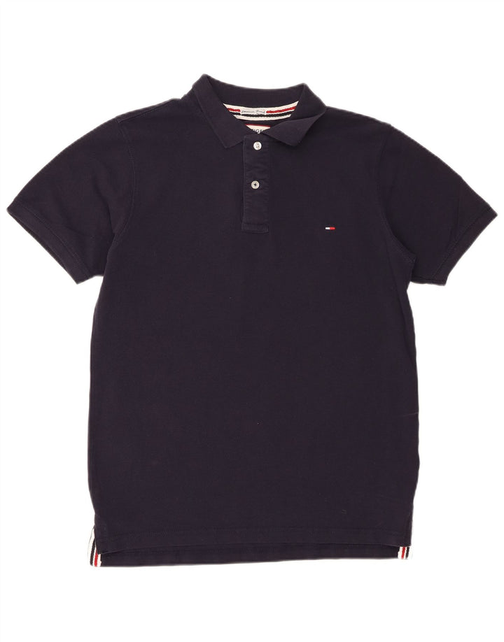 Camisa polo masculina Tommy Hilfiger grande algodão azul marinho