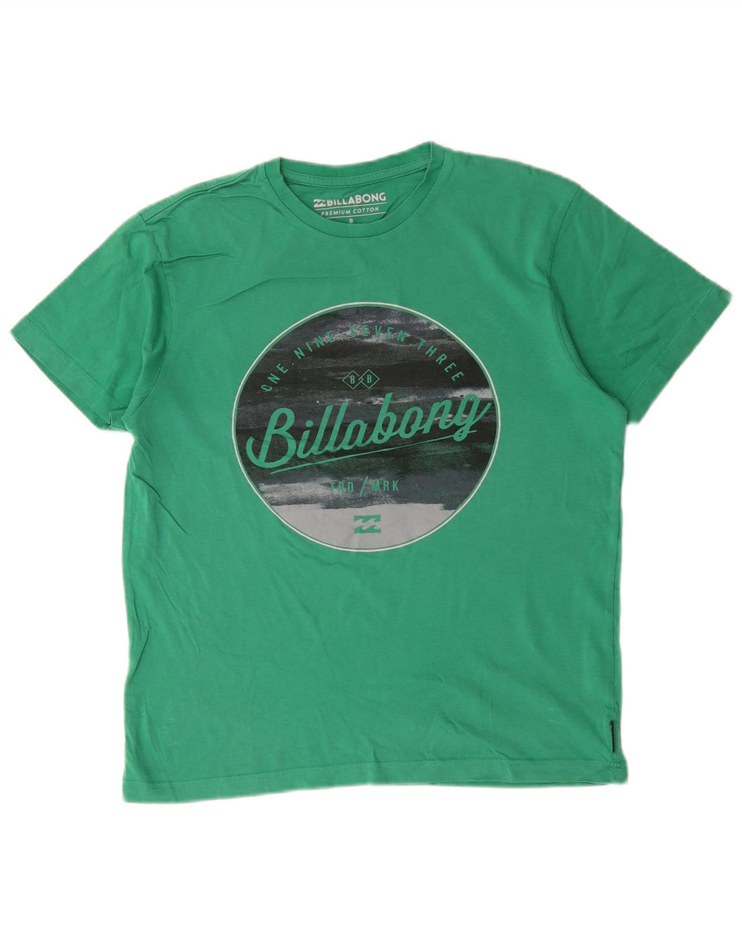 Camiseta gráfica masculina Billabong top pequeno algodão verde