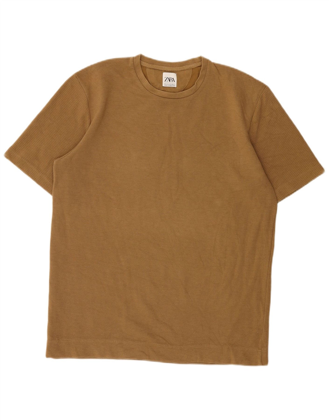 Camiseta masculina ZARA Top XL algodão marrom