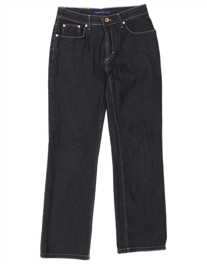 TRUSSARDI Womens Straight Jeans W26 L27 Navy Blue Cotton