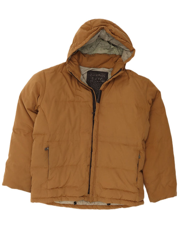 Jaqueta masculina acolchoada com capuz Murphy & Nye UK 42 2XL poliéster bege