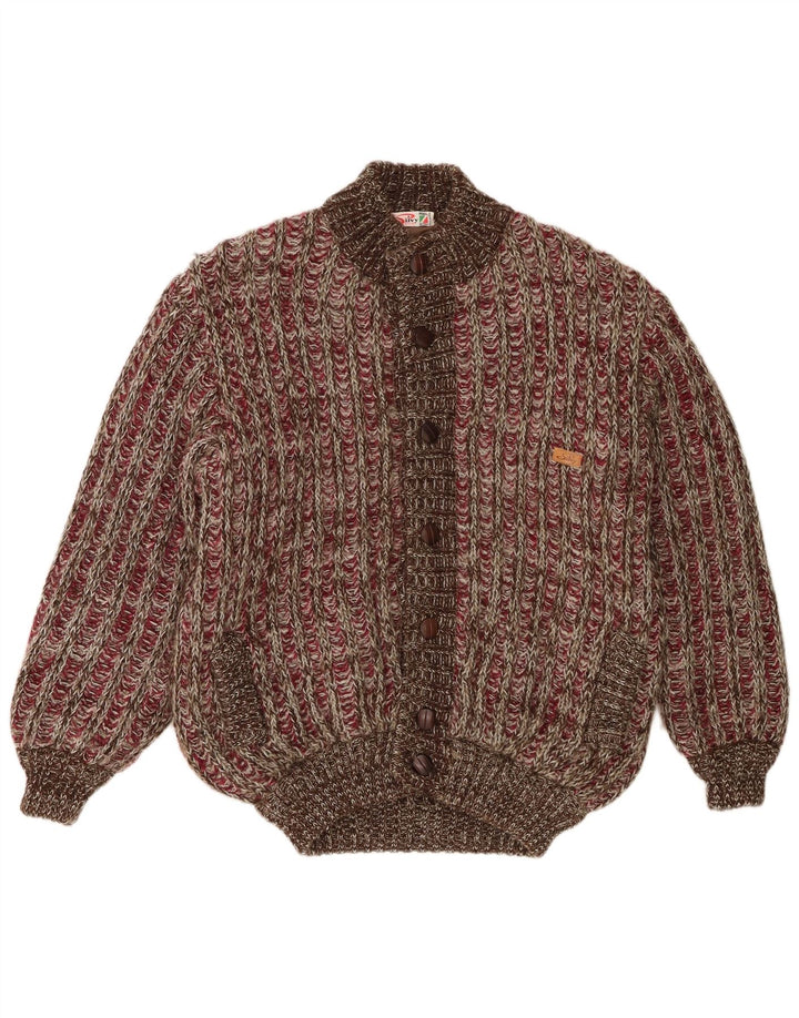 Jaqueta bomber de malha masculina Silvy IT 50 grande marrom manchada