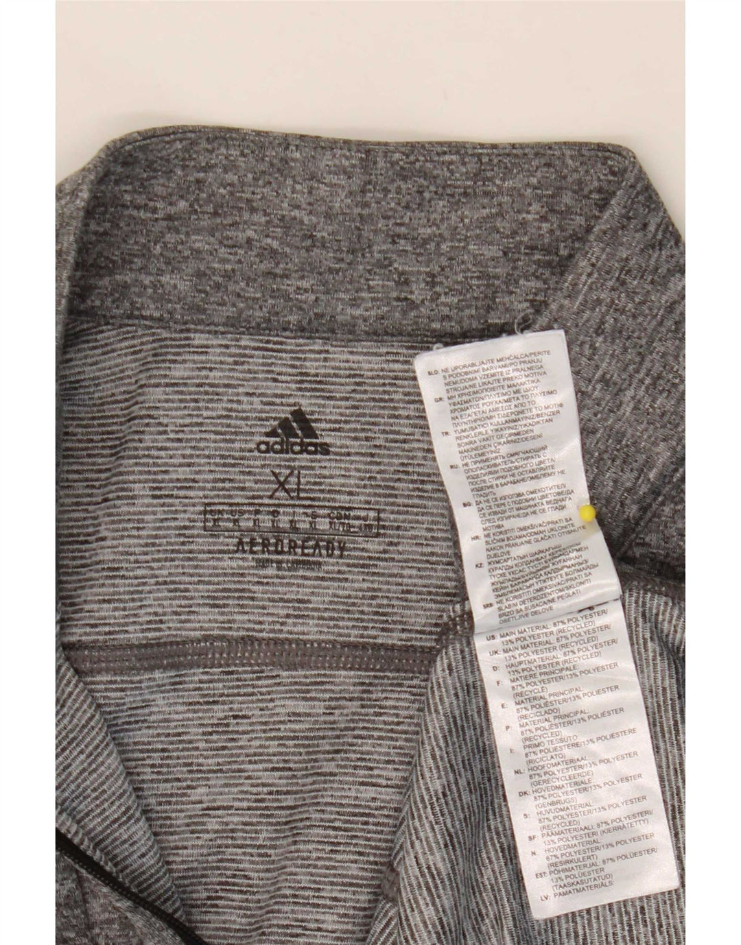 Adidas Mens Aeroready Zip Neck Pullover Treino Top XL Cinza Flecked