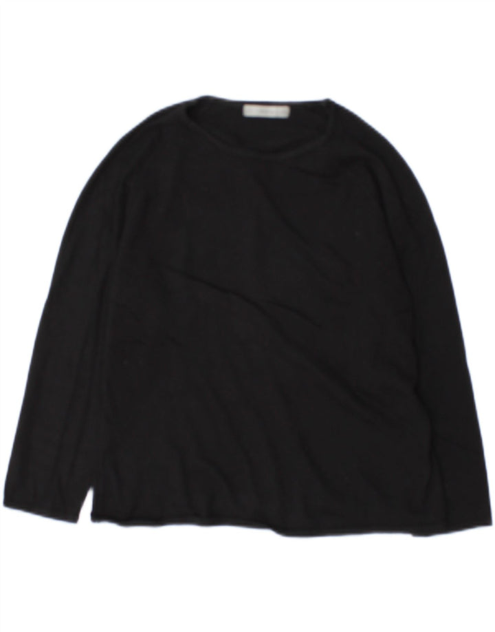 Suéter feminino Marks & Spencer com gola canoa e gola redonda Reino Unido 14 médio preto