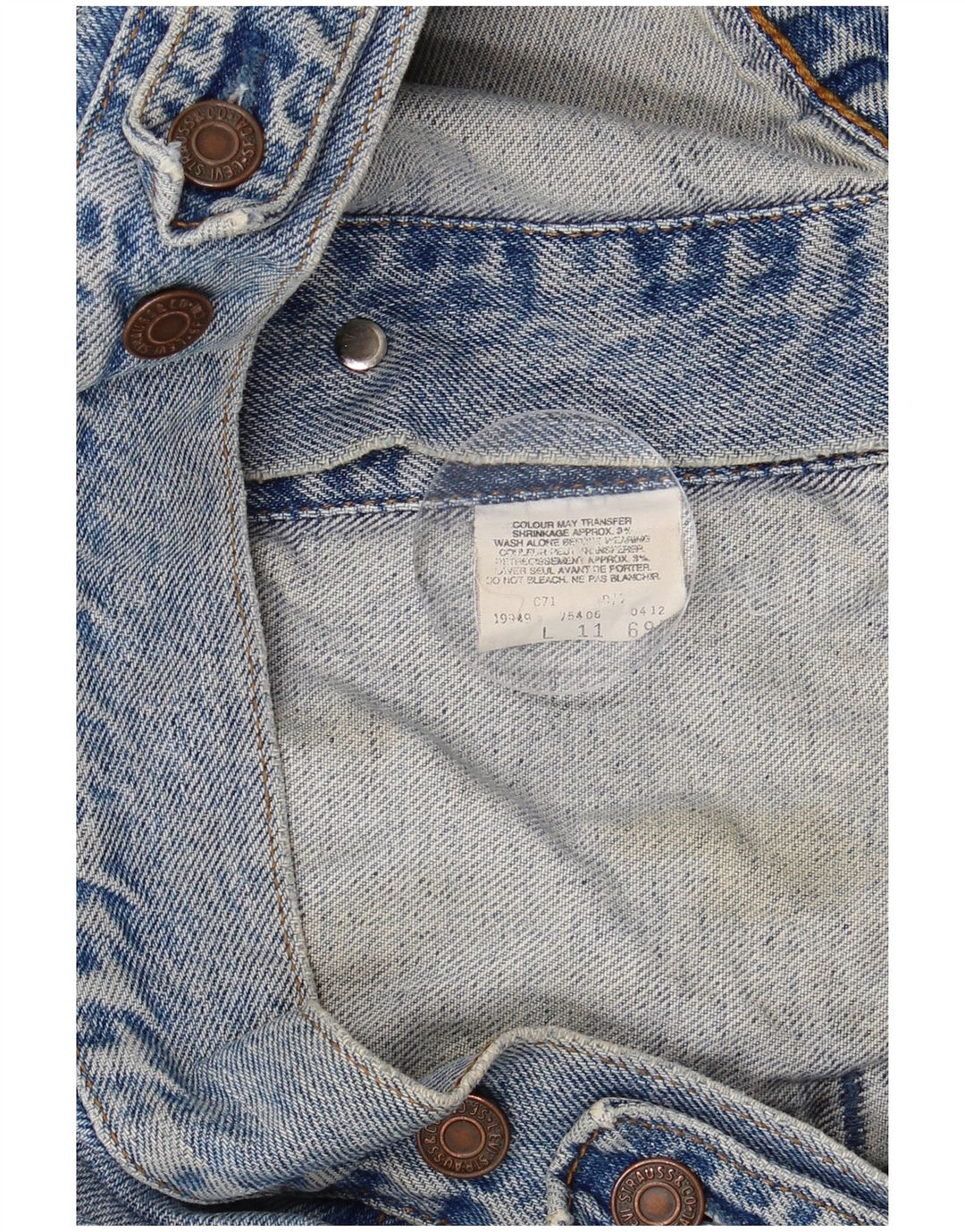Jaqueta jeans feminina LEVI'S UK 14 grande algodão azul