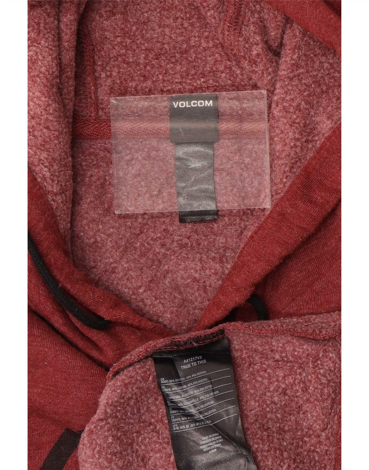 Suéter masculino com capuz gráfico da Volcom, algodão marrom médio