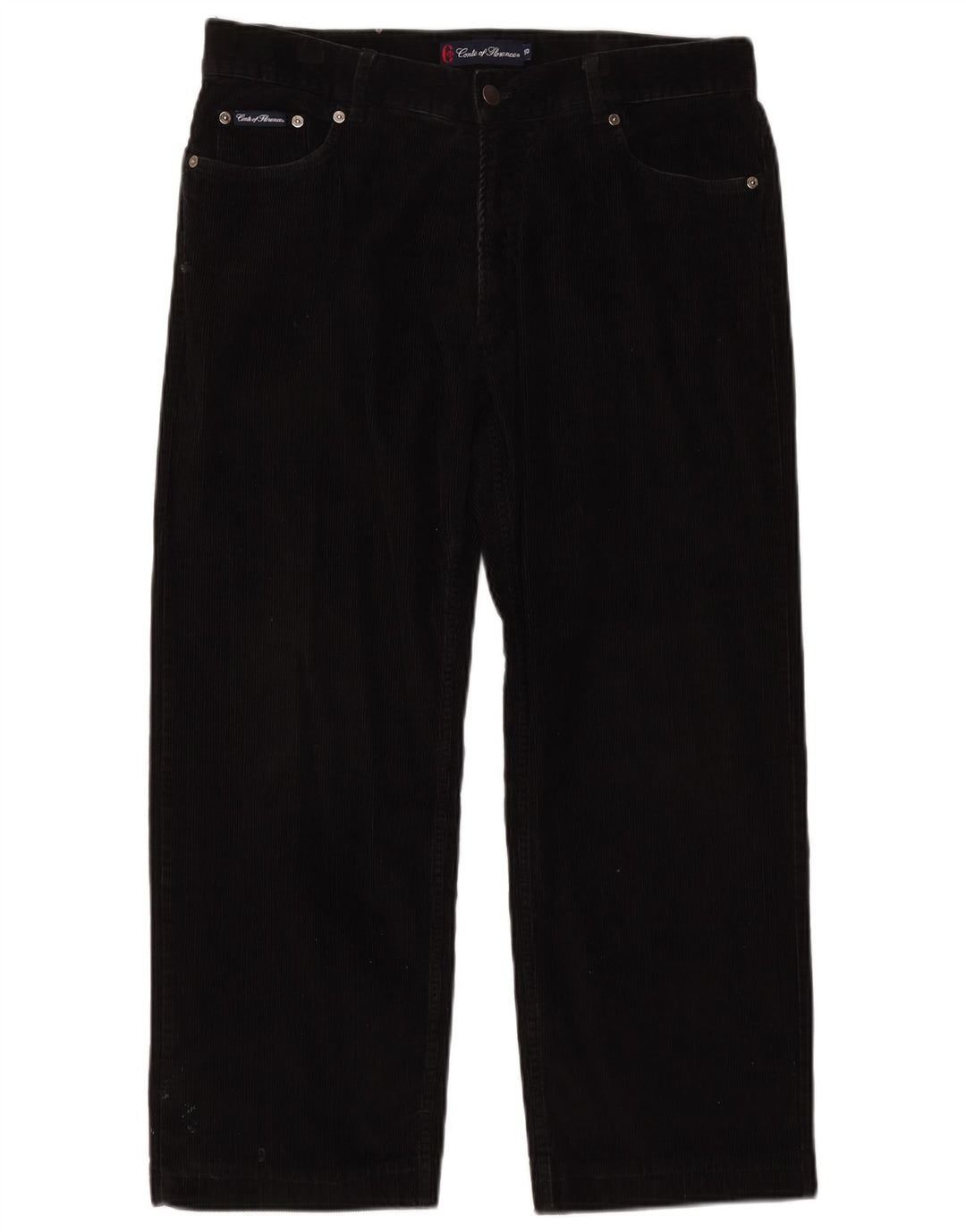 Calça cortada masculina de veludo cotelê CONTE OF FLORENCE IT 50 grande W34 L25 preta