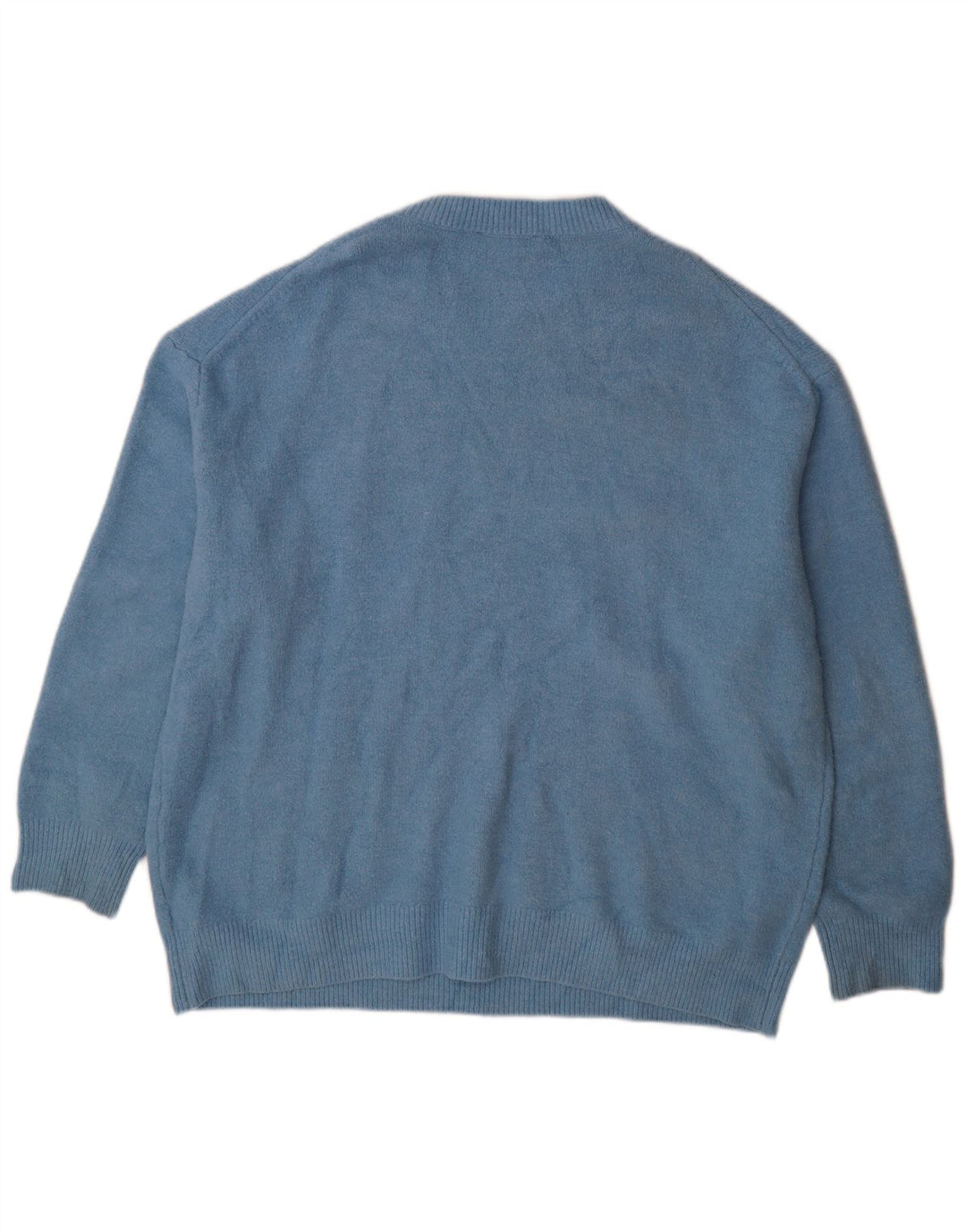 Zara Suéter masculino com gola redonda, azul médio